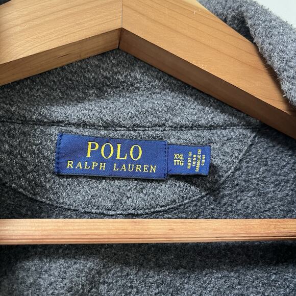 POLO Ralph Lauren Mens Shawl Knit Light Cardigan XXL Gray Cotton Preppy Grandpa - Picture 7 of 9